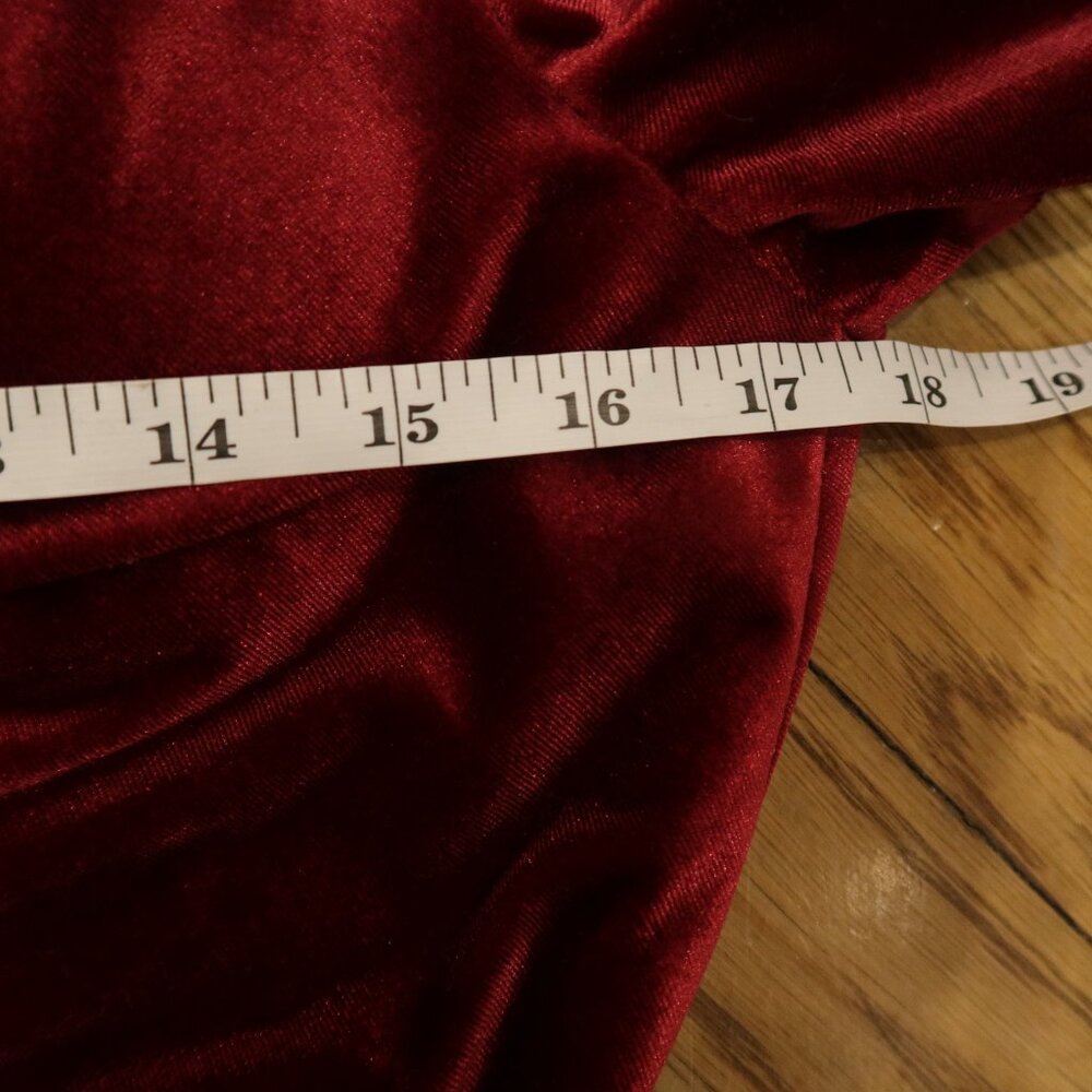 SHEIN red velvet velour maxi dress wrap asymmetric belted L holiday party event - Picture 10 of 12